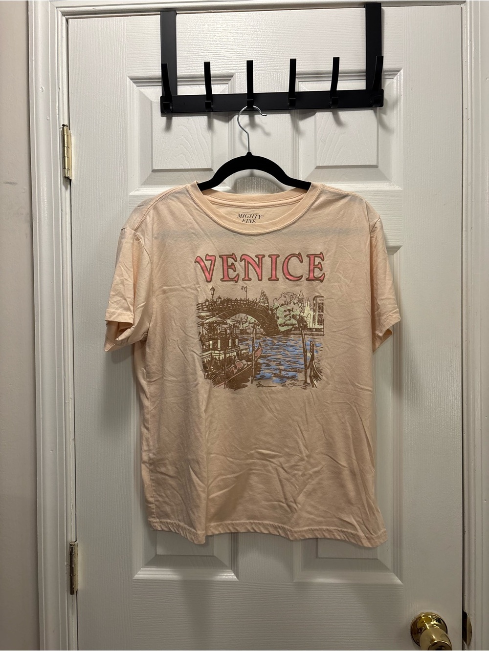 Mighty Fine Venice Graphic Tee in Peach